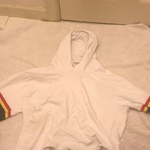 cropped white hoodie